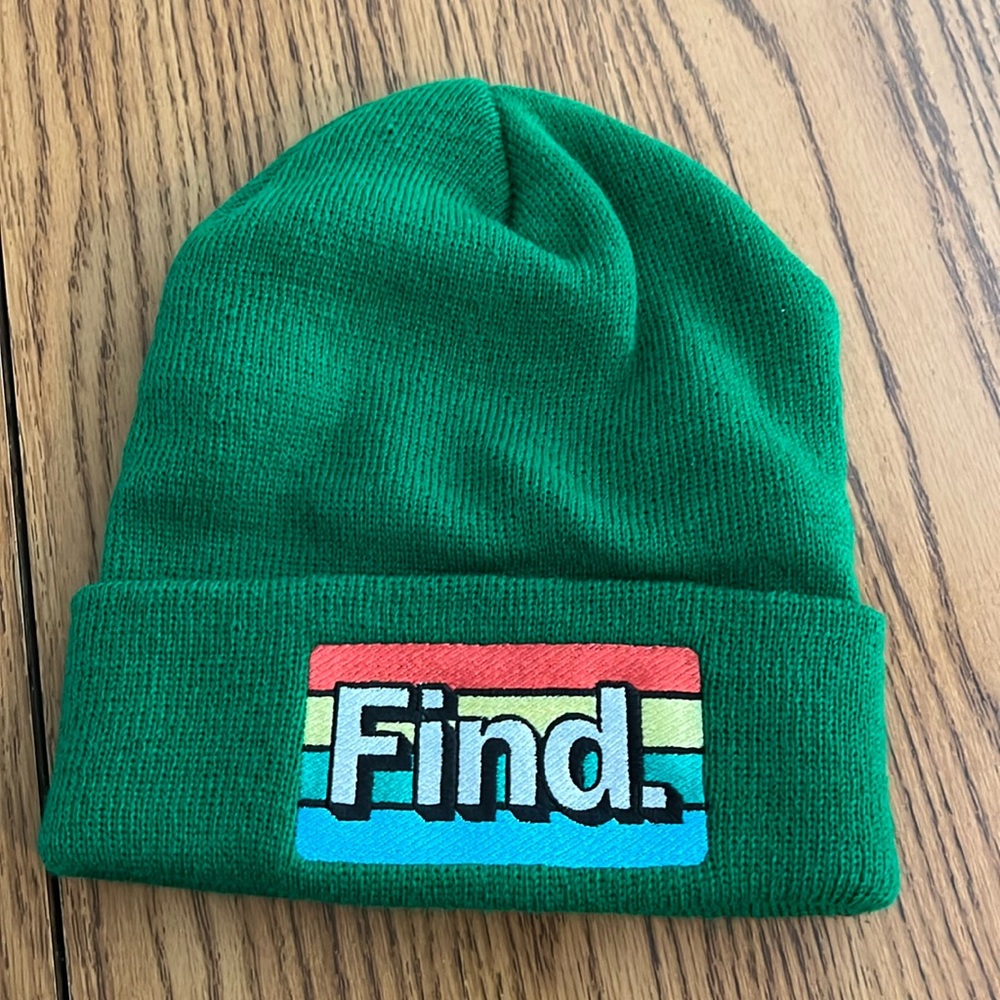 Find, green beanie cap